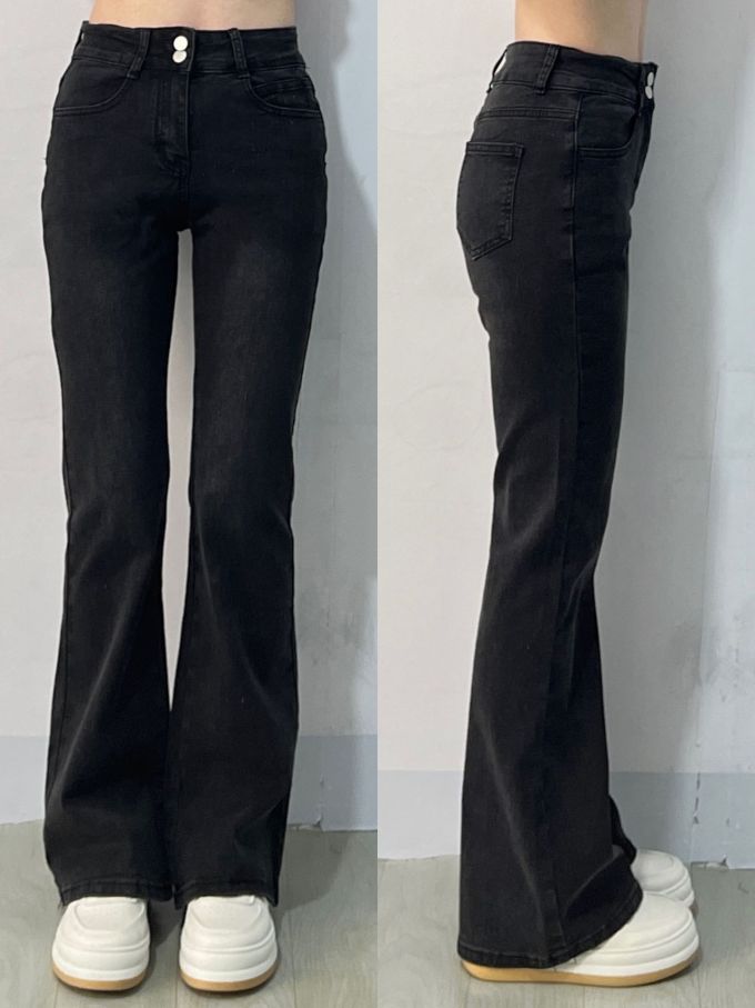 牛仔面料 洗水 蓝黑色 基础扣饰 