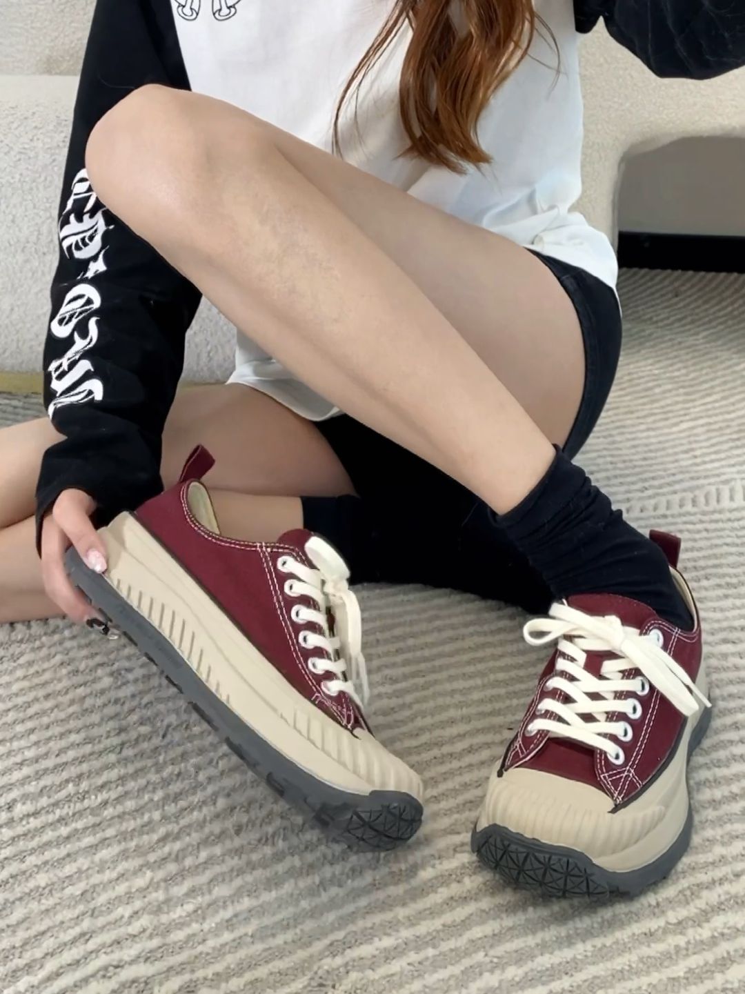 厚底 圆头 低帮 系带 深口鞋  - VALI鞋履AI设计主图