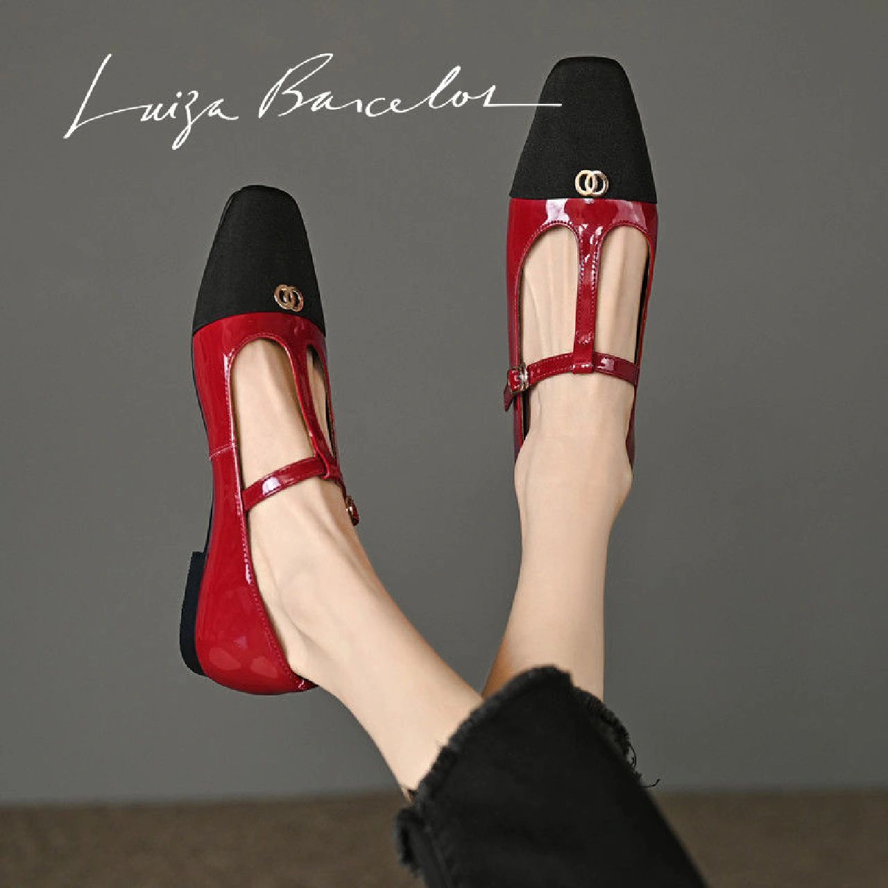 平底 方头 低帮 袢扣 浅口鞋 皮革  - VALI鞋履AI设计主图