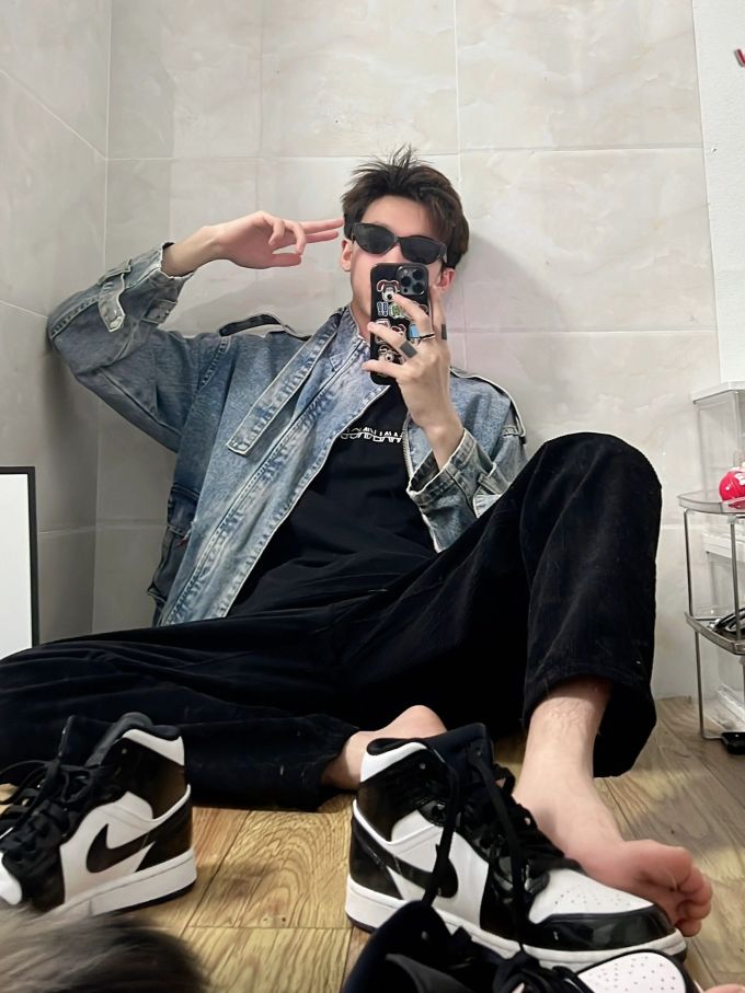 牛仔面料 蓝黑色 韩系休闲 休闲 