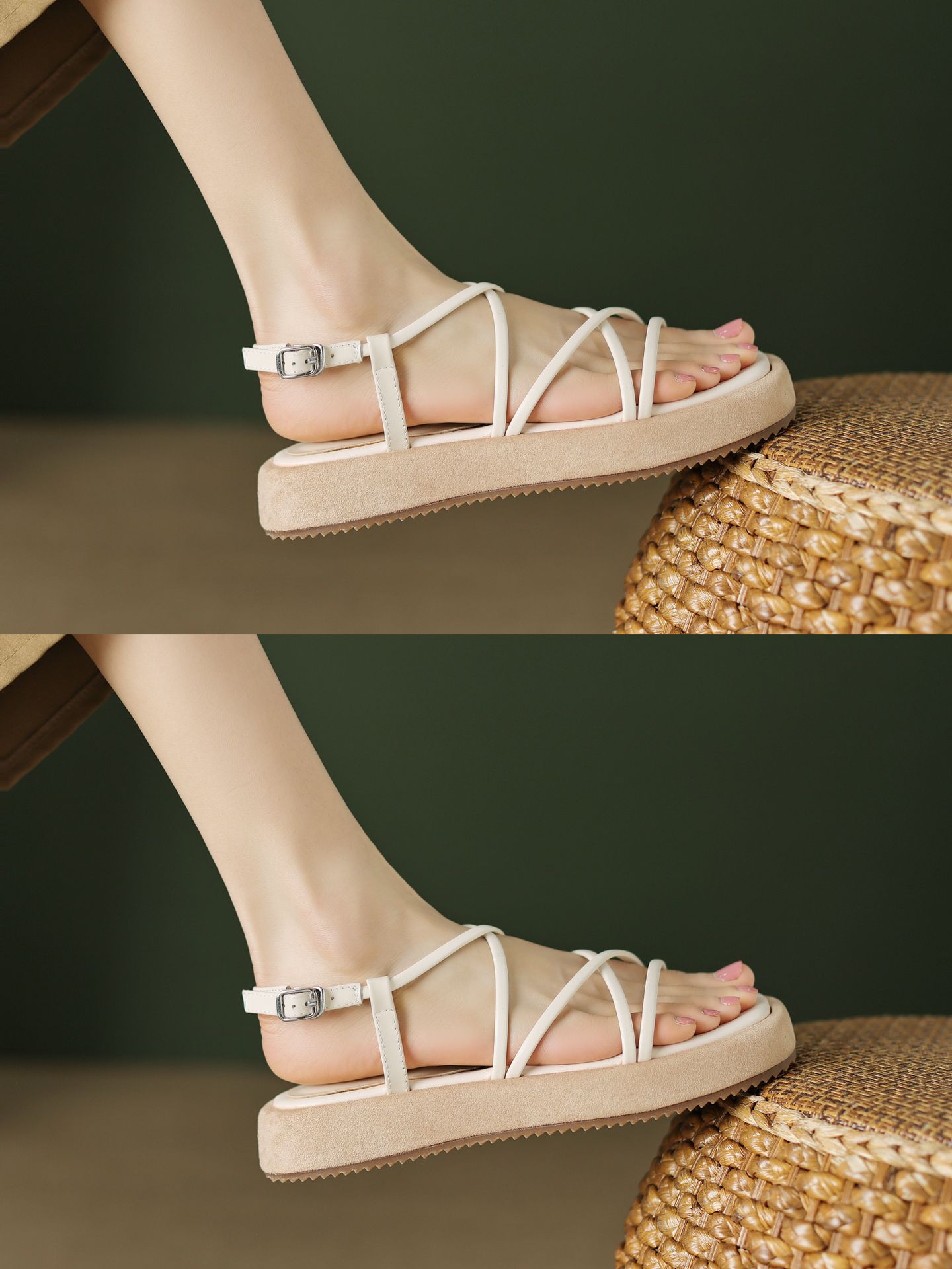 平底 袢扣 皮革  - VALI鞋履AI设计主图