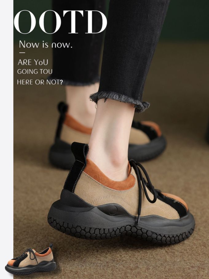 厚底 圆头 低帮 系带 深口鞋 