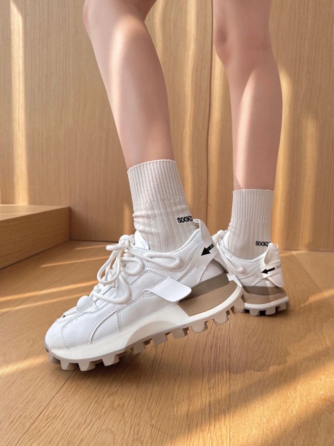 厚底 圆头 低帮 系带 深口鞋 皮革 