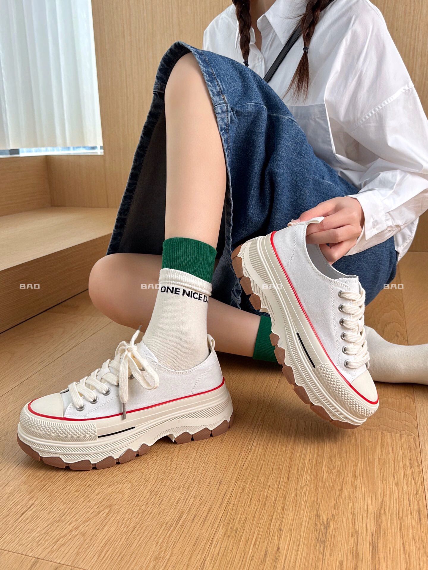 厚底 圆头 低帮 弹力绳 深口鞋  - VALI鞋履AI设计主图