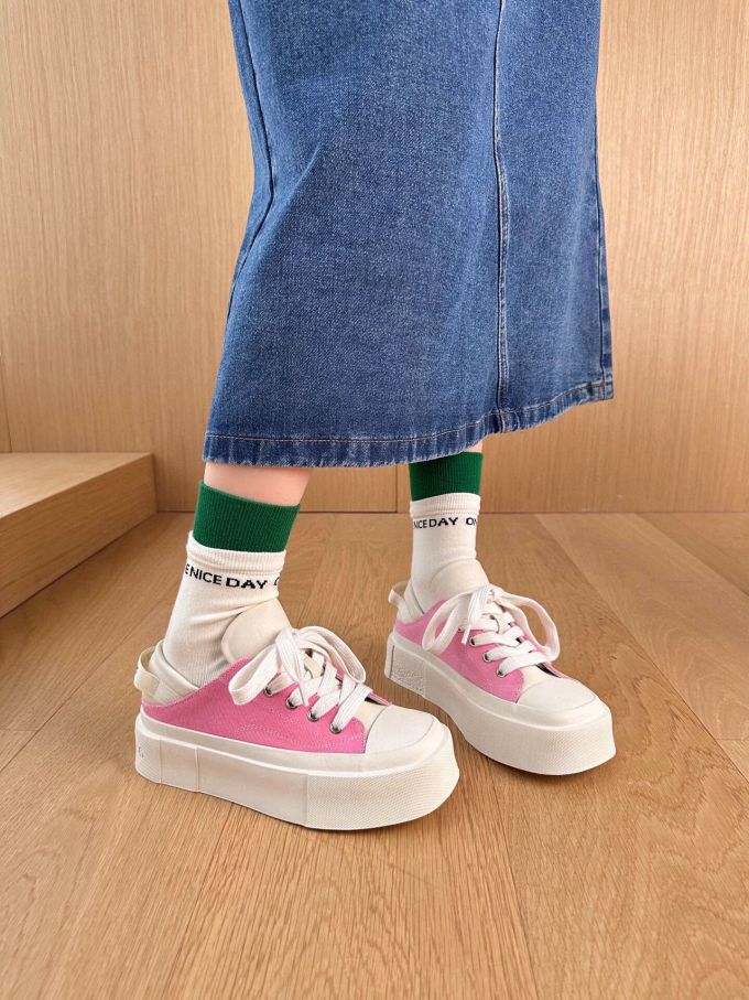 厚底 圆头 低帮 系带 深口鞋 