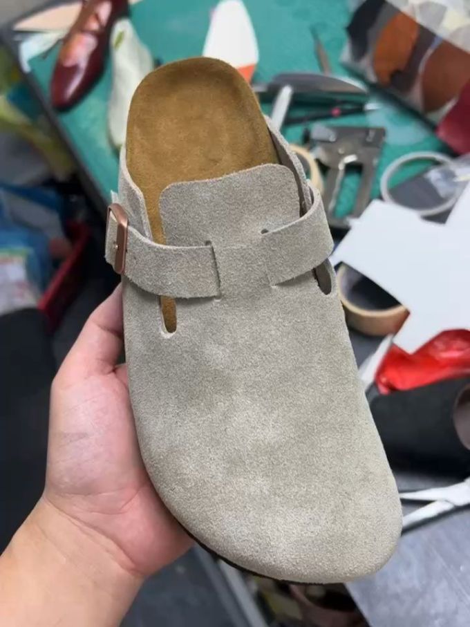 平底 圆头 一脚蹬 皮革 