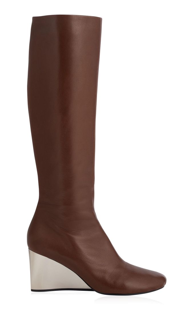 粗跟 高跟 中筒 皮革 