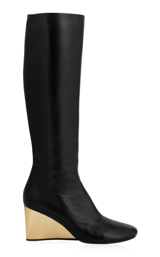 粗跟 高跟 中筒 皮革 