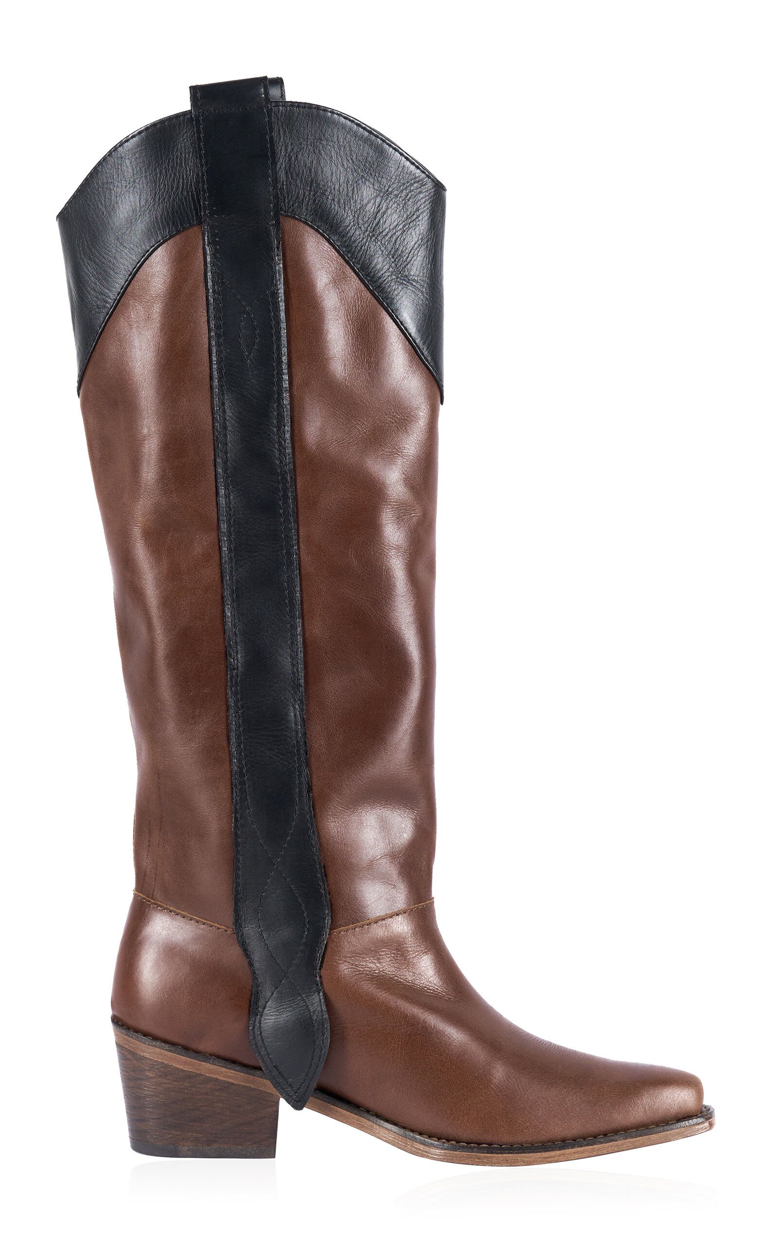 粗跟 高跟 中筒 皮革  - VALI鞋履AI设计主图