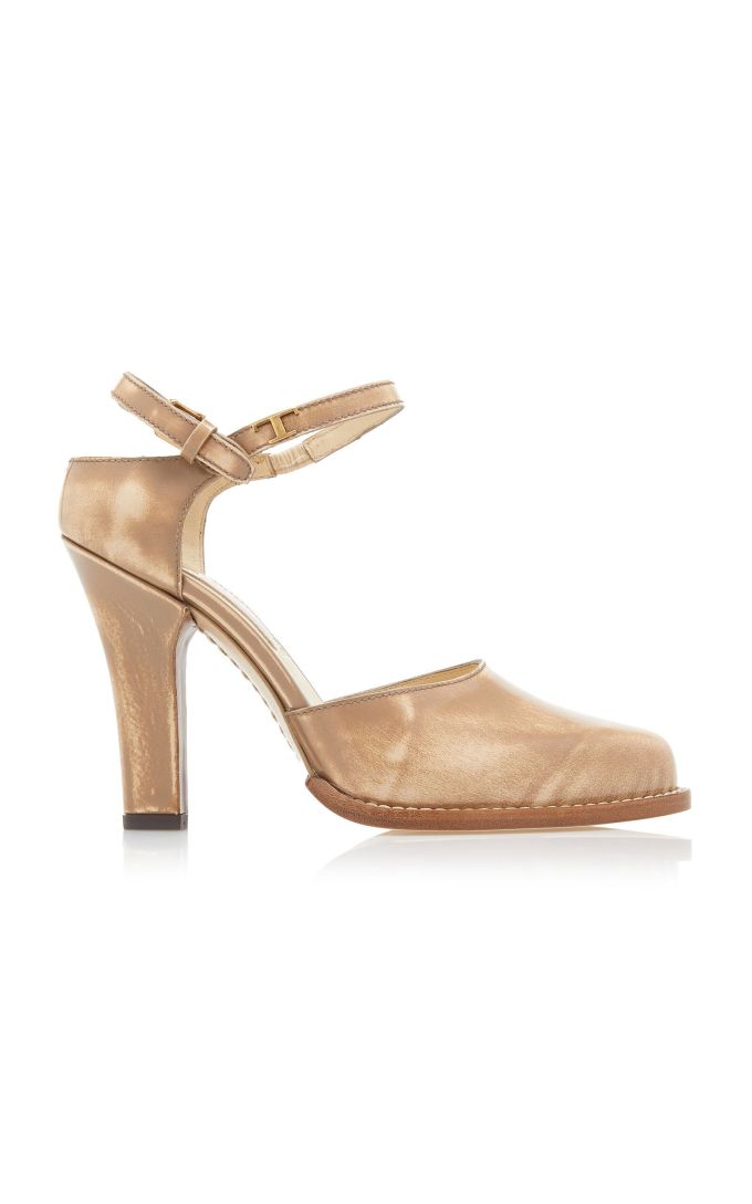 细跟 高跟 尖头 低帮 袢扣 中口鞋 皮革 