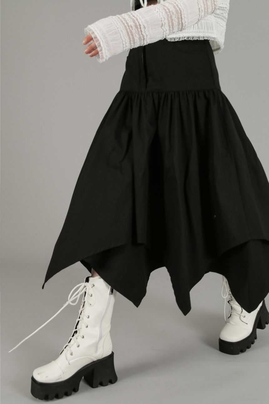 棉麻 A型 抽褶 海盗黑 暗黑风  - VALI鞋履AI设计主图