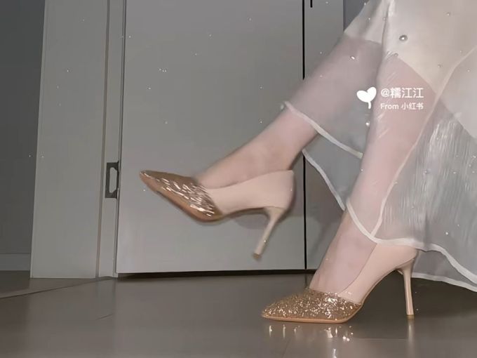 细跟 高跟 尖头 低帮 一脚蹬 浅口鞋 