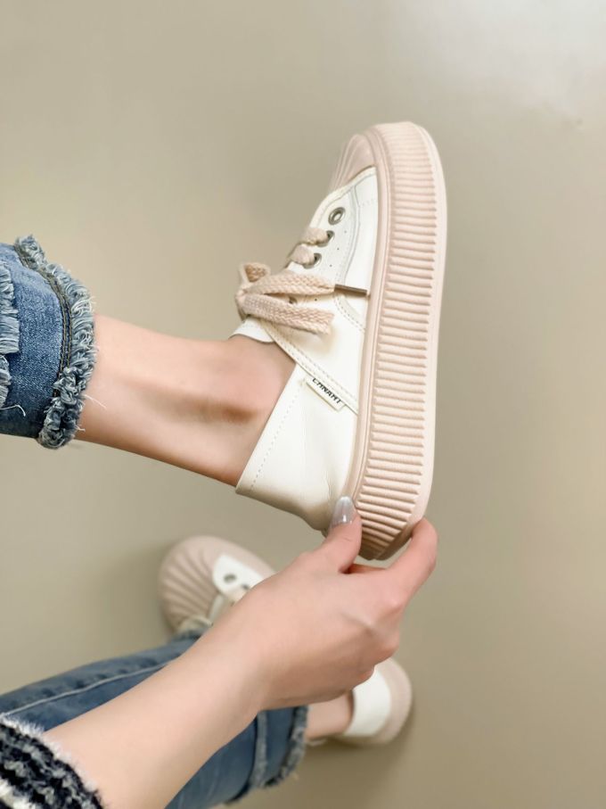 厚底 圆头 低帮 松紧带 深口鞋 皮革 