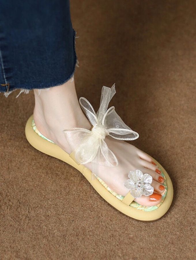 平底 圆头 系带 