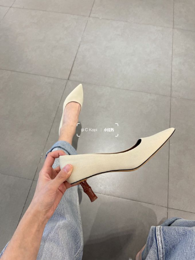 高跟 尖头 一脚蹬 皮革 