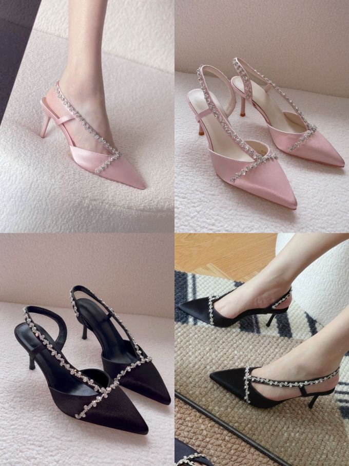 中跟 尖头 袢扣 皮革 