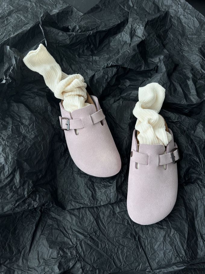 圆头 无帮 一脚蹬 深口鞋 