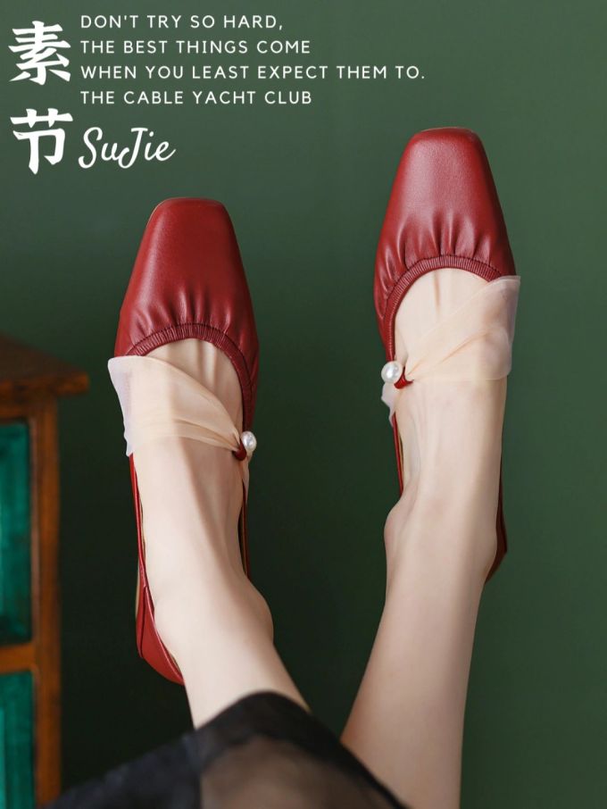 方头 中口鞋 皮革 