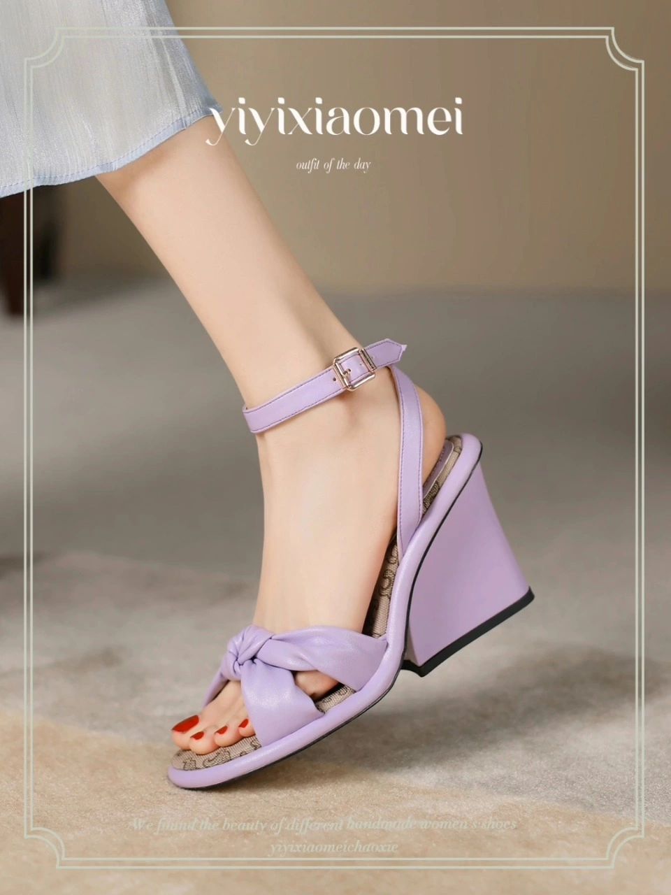 高跟 坡跟 无帮 袢扣 皮革  - VALI鞋履AI设计主图