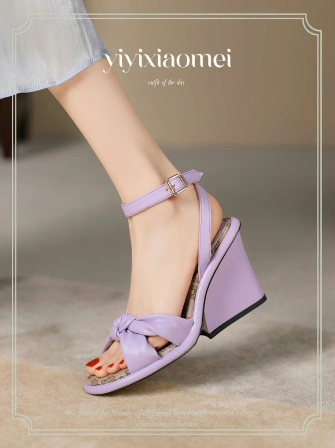 高跟 坡跟 无帮 袢扣 皮革 