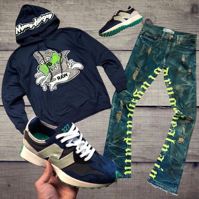 针织面料 H型 连帽领 动物图案 卡通次元 文字图案 印花 深蓝黑色 