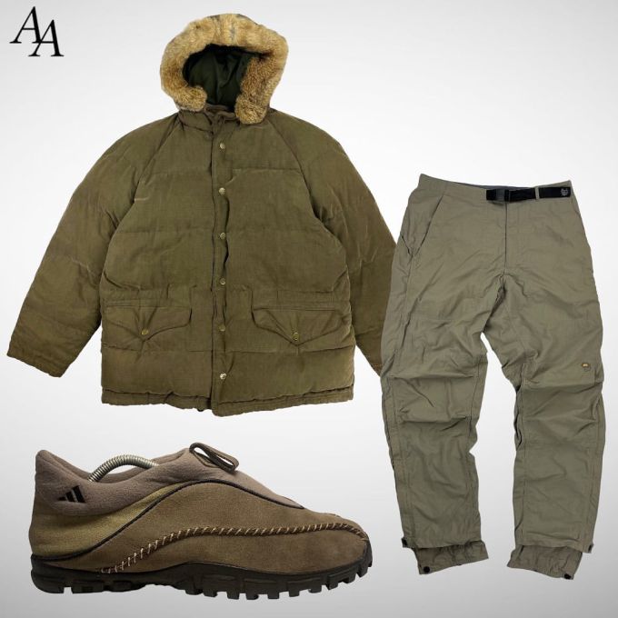 防护功能 H型 连帽领 绗缝 暗冷杉绿 毛条 基础扣饰 