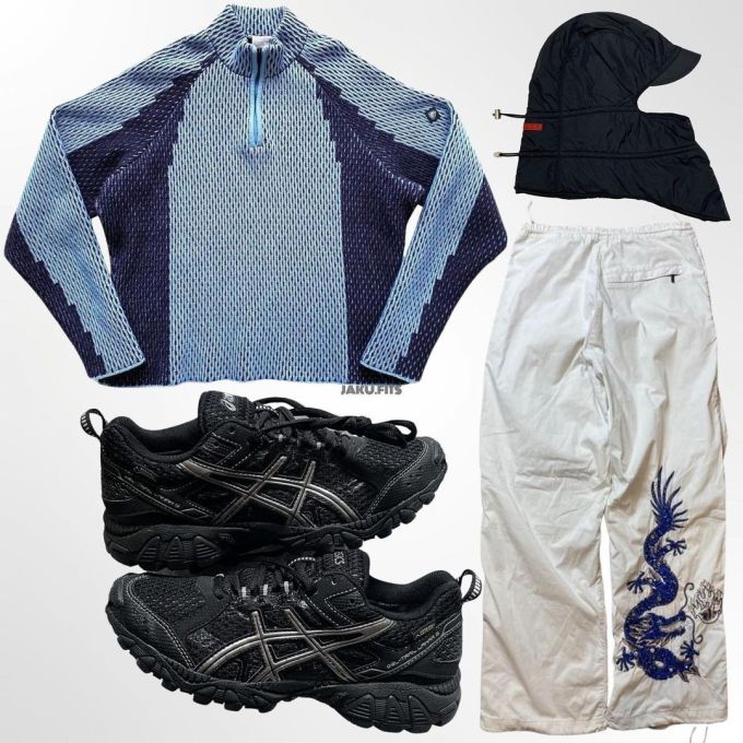 A型 条纹/波纹 撞色/渐变 拼接 夜蓝色 