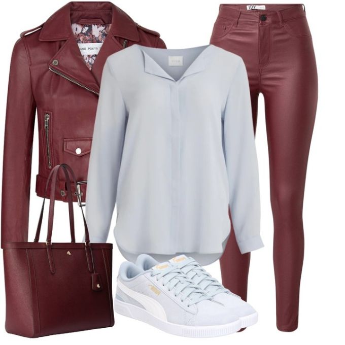 皮革面料 H型 翻驳领 打结-扭结 葡萄酒红色 月岩色 基础扣饰 功能拉链 基础拉链 