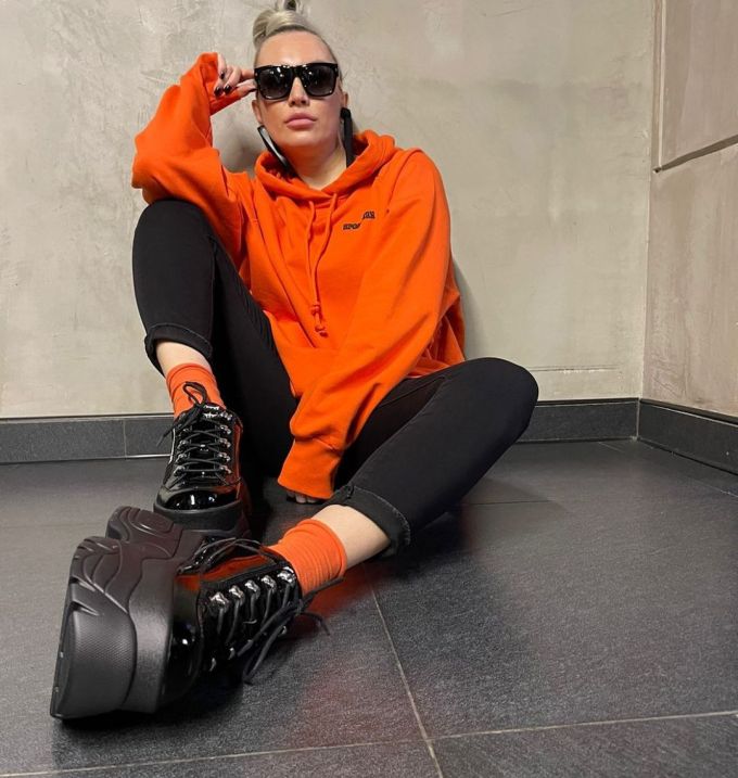 针织面料 H型 连帽领 文字图案 印花 棒冰橙 陨石色 基础绳带 运动 