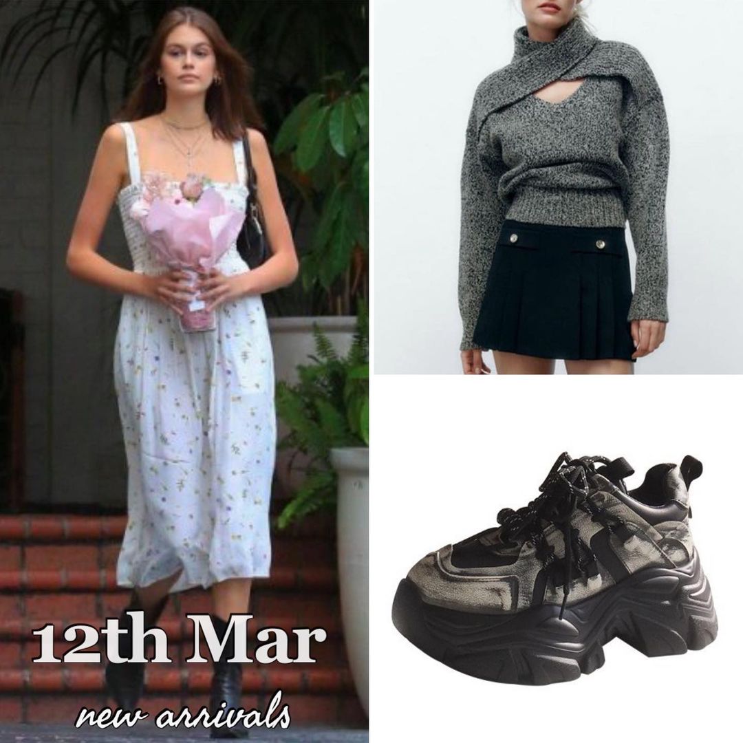 雪纺 A型 抹胸领 植物/花卉 碎花 印花 羊绒蓝 暗淡蓝 淑女  - VALI鞋履AI设计主图