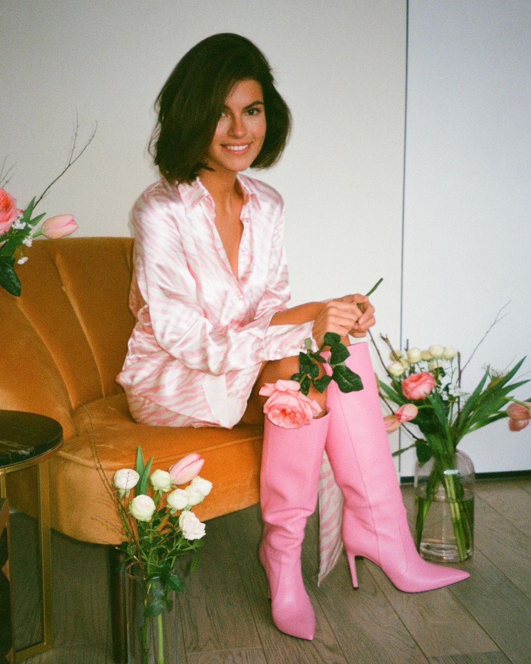 棉麻 衬衫领 晨曦紫 香雪球色 基础扣饰 都市  - VALI鞋履AI设计主图