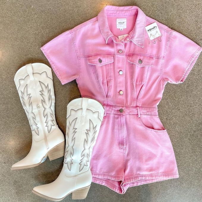 牛仔面料 H型 绣花 淡薰衣草紫 基础扣饰 