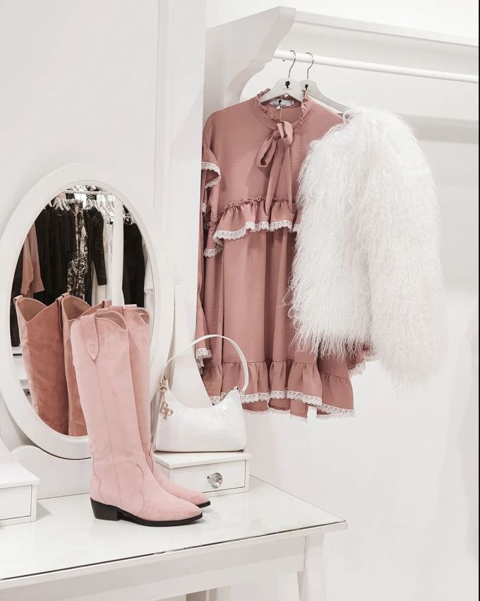 雪纺 A型 系带领 打结-扭结 抽褶 荷叶边 豆沙色 杉木红褐 基础绳带 