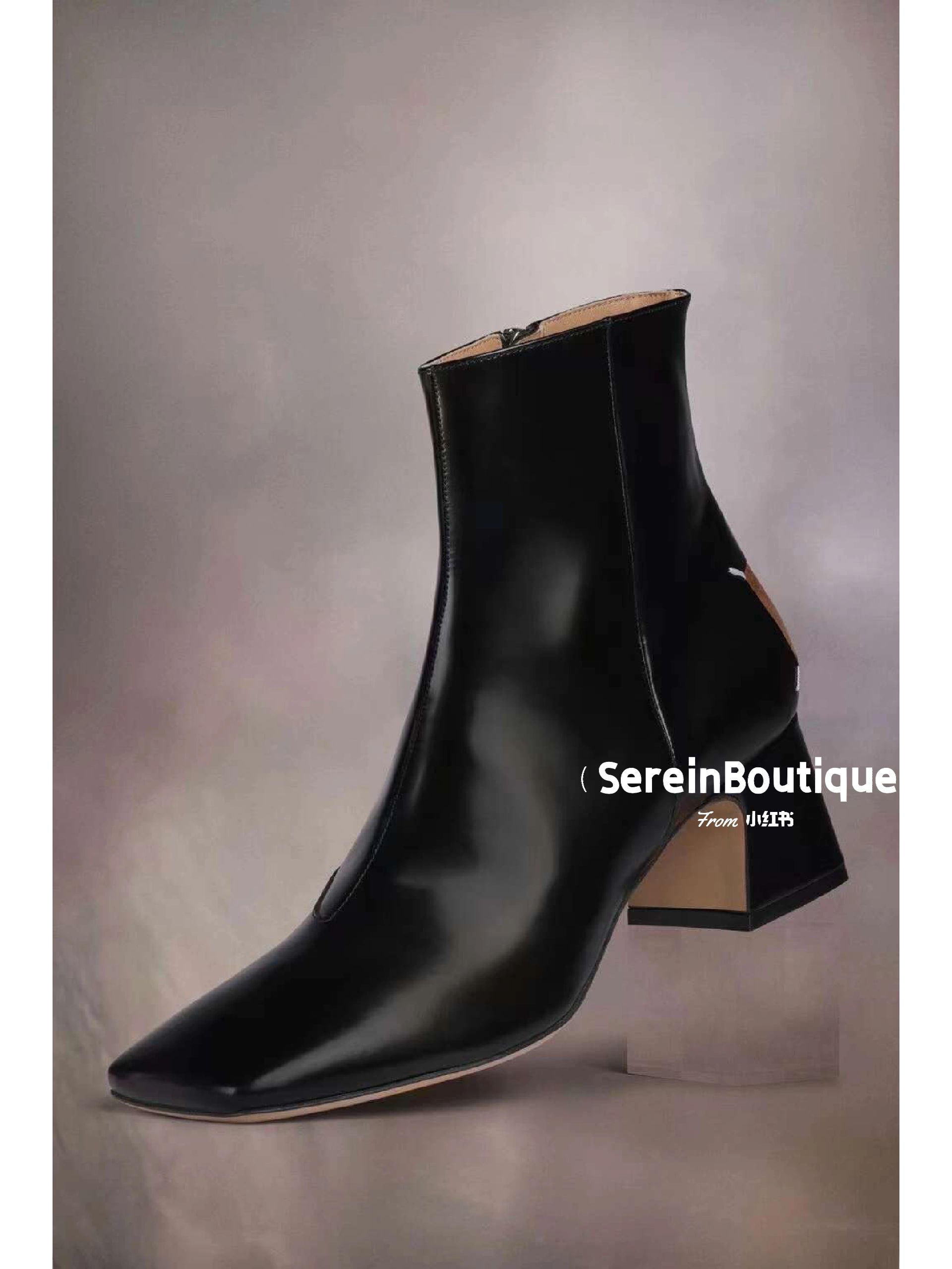 高跟 粗跟 尖头 皮革  - VALI鞋履AI设计主图