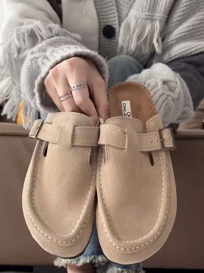 无帮 袢扣 皮革 