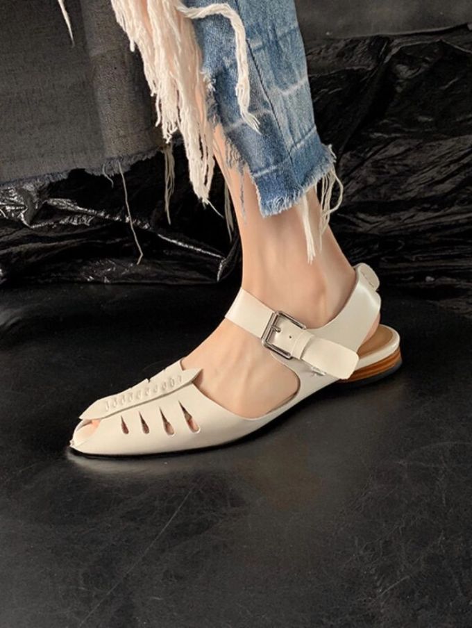 无帮 袢扣 皮革 