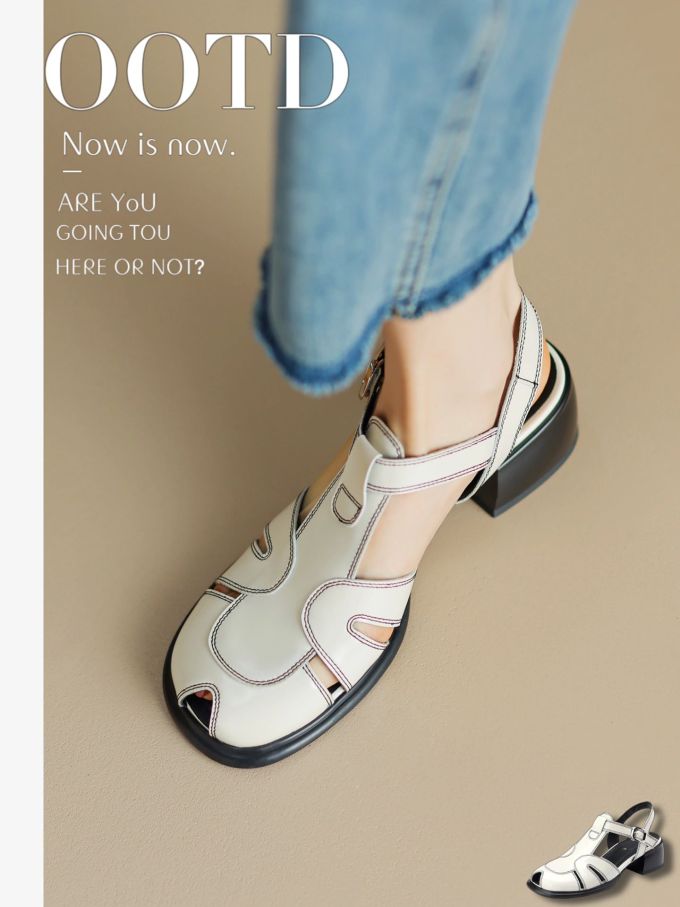 圆头 低帮 深口鞋 皮革 