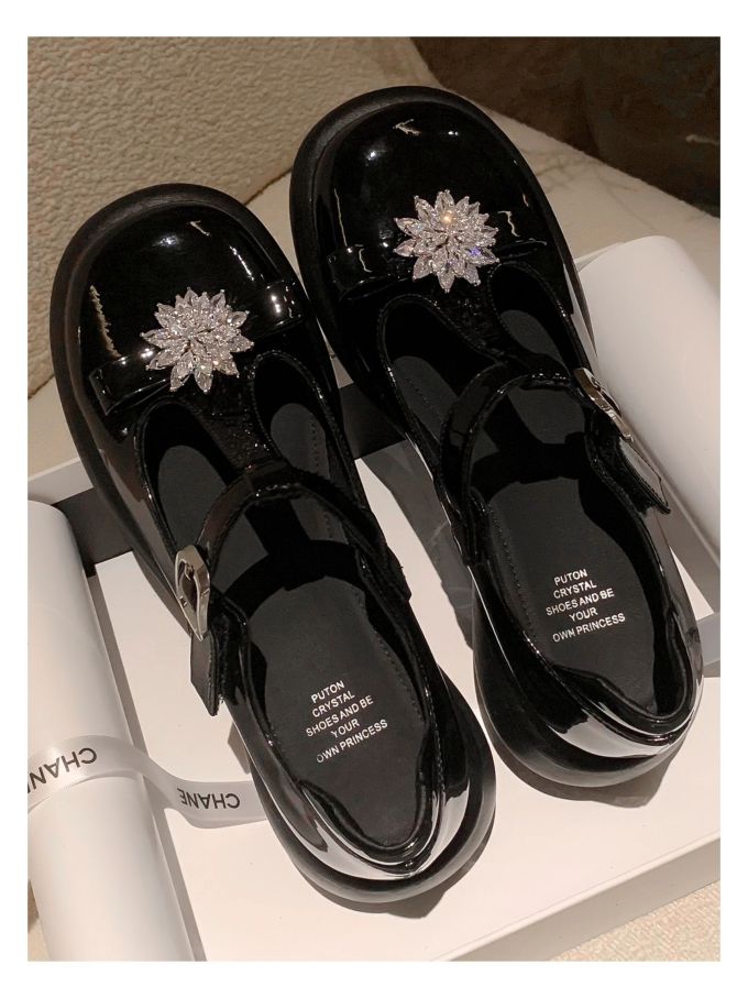 圆头 中口鞋 皮革 