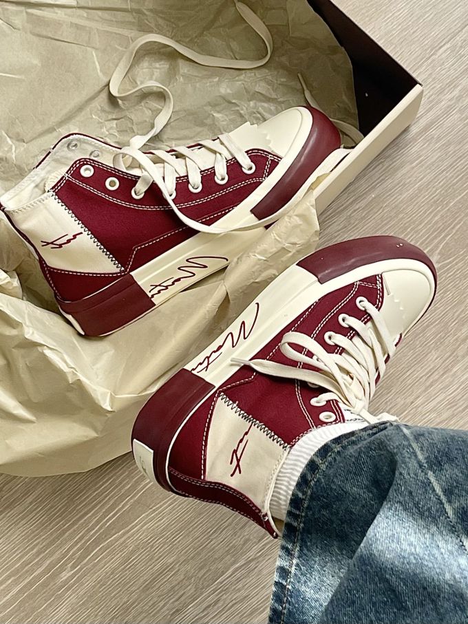 高帮 系带 皮革 