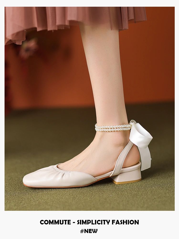 粗跟 无帮 皮革  - VALI鞋履AI设计主图