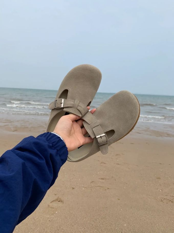 无帮 袢扣 皮革 