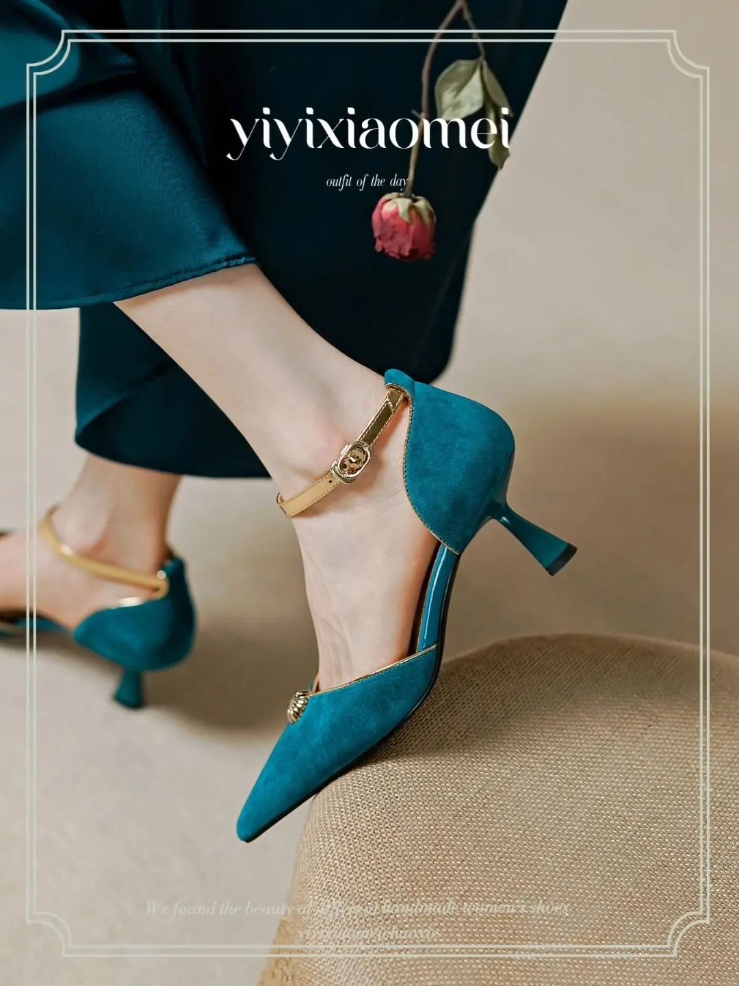 细跟 无帮 袢扣 皮革  - VALI鞋履AI设计主图