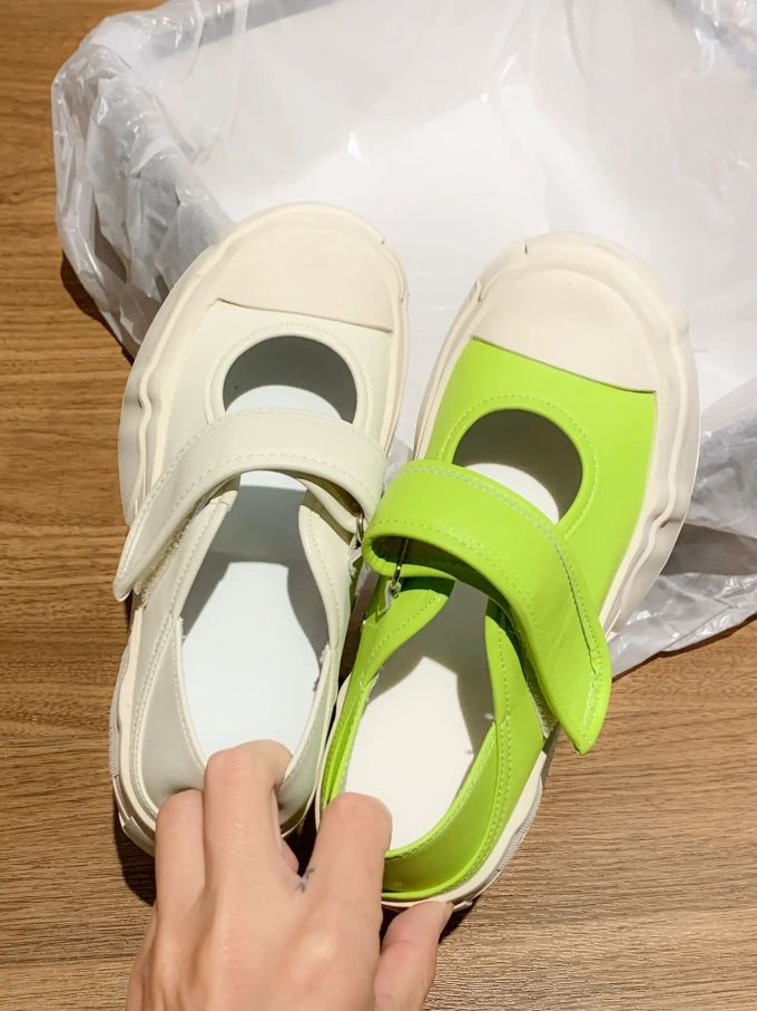 圆头 魔术贴 中口鞋 皮革 