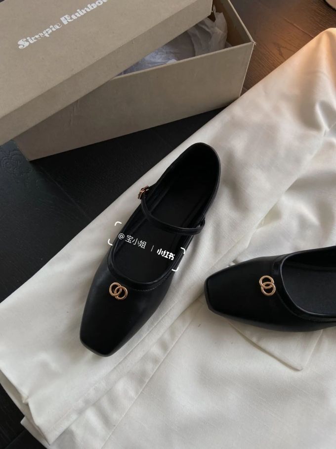 方头 袢扣 中口鞋 皮革 