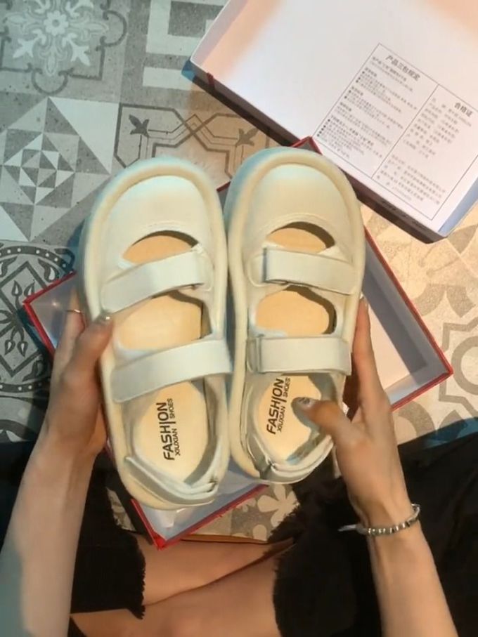 圆头 魔术贴 中口鞋 皮革 