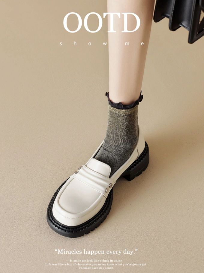 圆头 低帮 皮革 