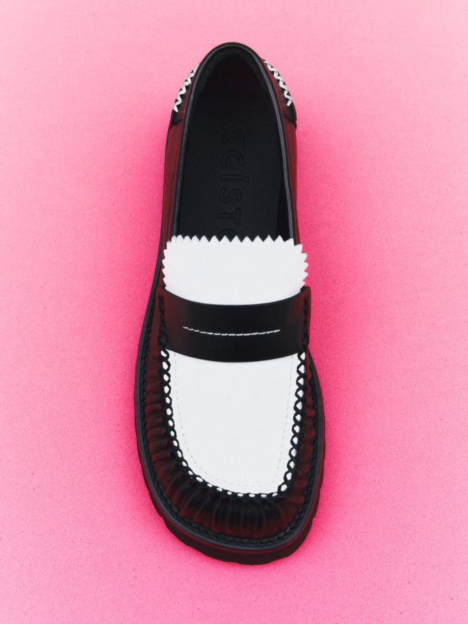 圆头 一脚蹬 深口鞋 皮革 