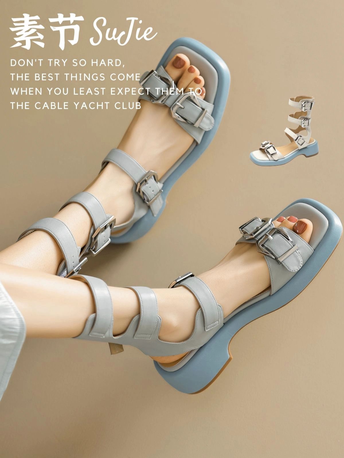 无帮 插扣 袢扣 皮革 魔术贴  - VALI鞋履AI设计主图