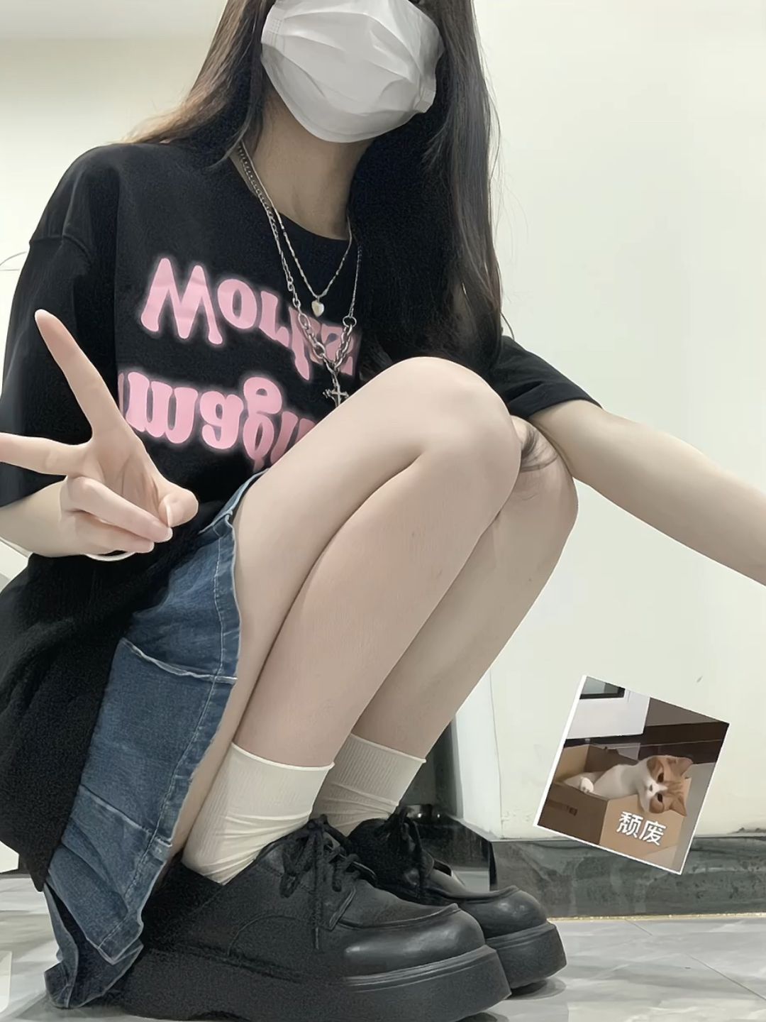 针织面料 圆形领 文字图案 印花 轿车黑 潮牌  - VALI鞋履AI设计主图