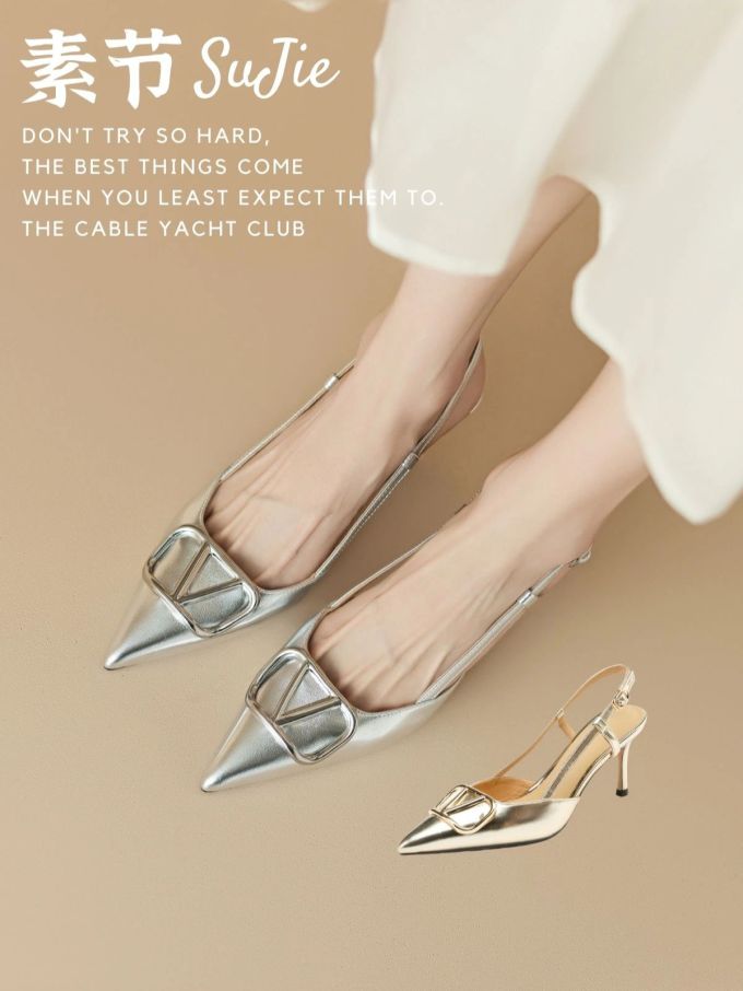 尖头 低帮 一脚蹬 浅口鞋 皮革 